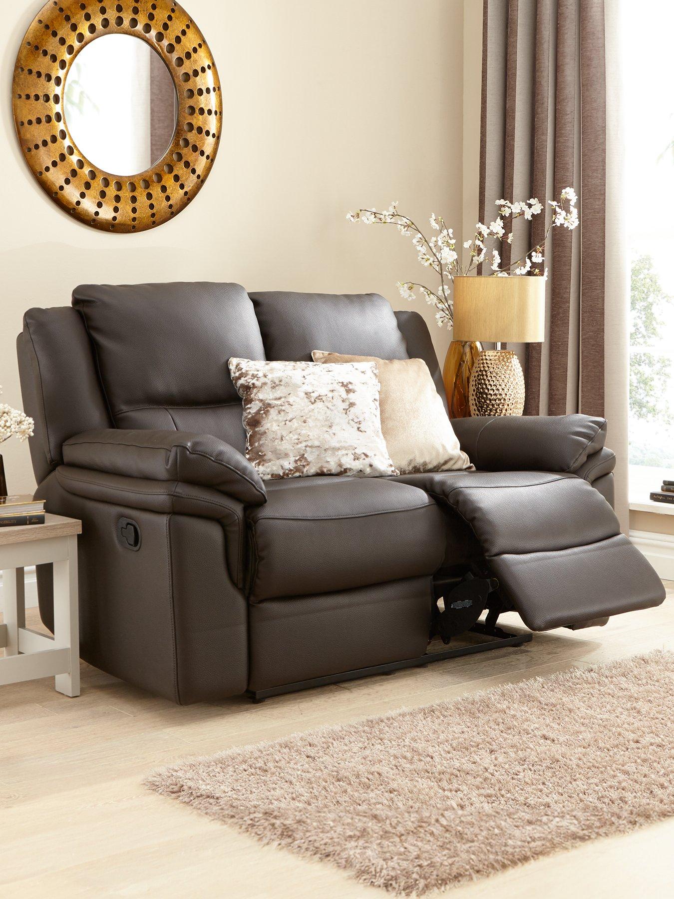Very Home Albion Luxury Faux Leather 2 Seater High Back Manual Recliner Sofa