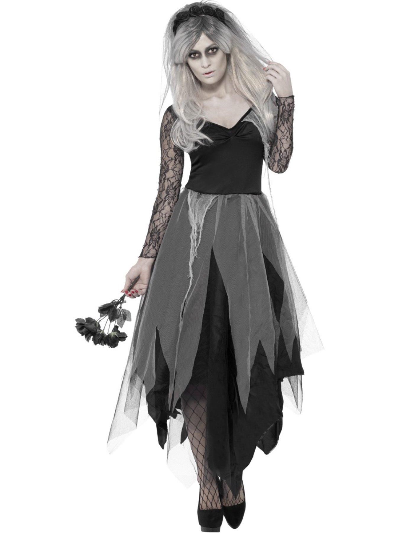 Grey Gothic Vampire Halloween Fancy Dress Costume (UK 8)