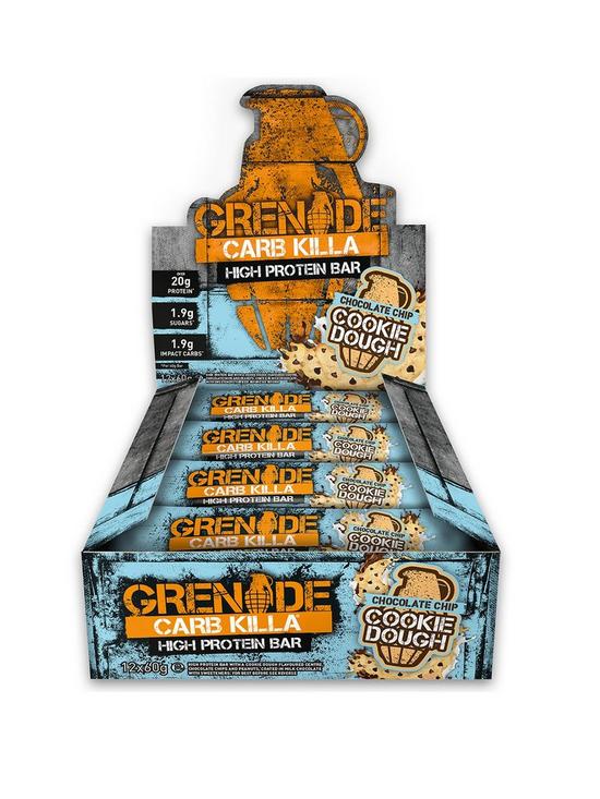 front image of grenade-carb-killa-12-x-60g-bars-cookies-and-cream