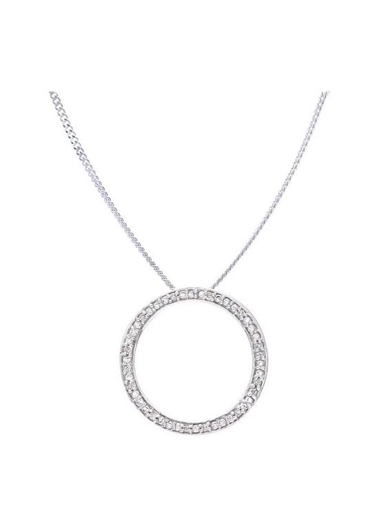 front image of love-diamond-sterling-silver-6-point-diamond-circle-pendant
