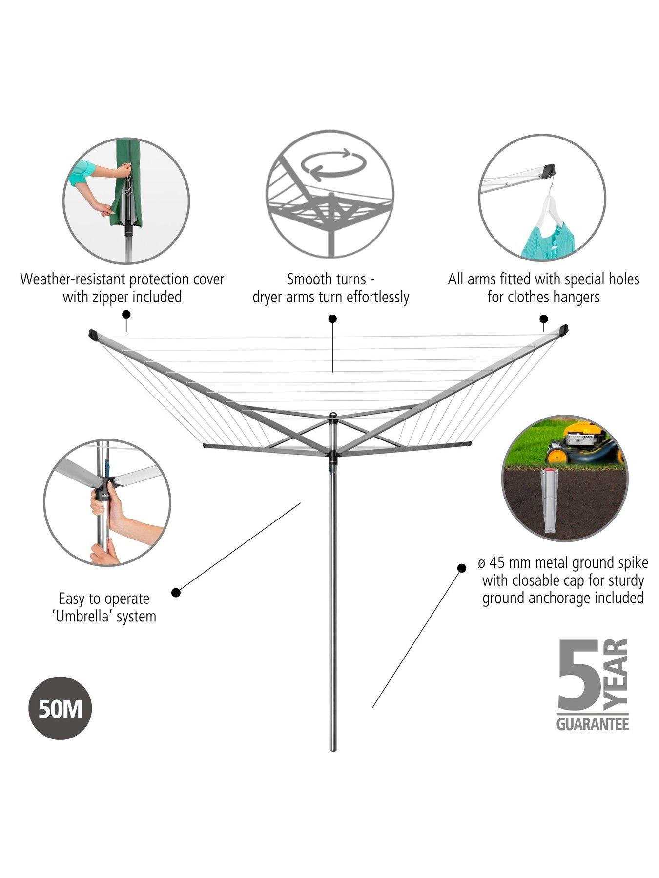 Image 3 of 7 of Brabantia Topspinner Rotary Airer with Metal Spear &ndash; 50m Area