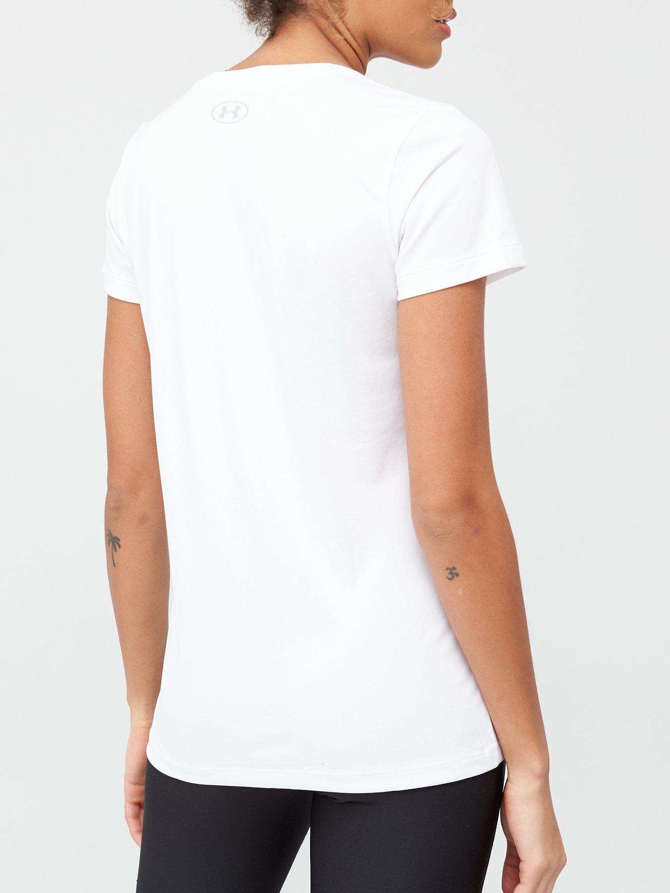 Under armour white outlet v neck t shirt