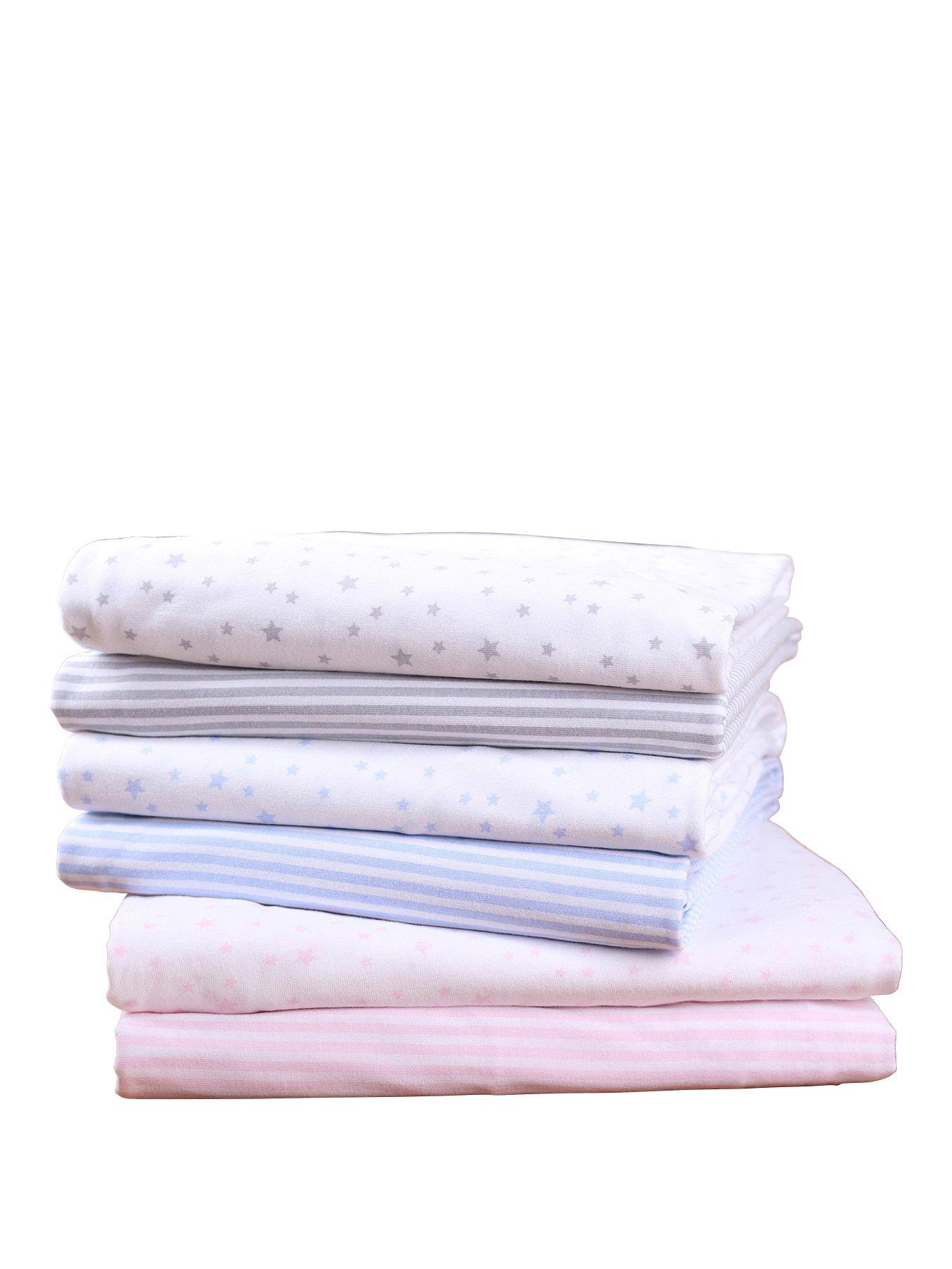 Clair de Lune Printed Cot Bed Blanket /& sheets Bundle Gift Pale Grey 3-Piece