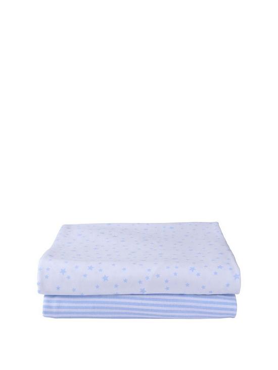 front image of clair-de-lune-printed-cot-bed-sheets-starsstripes