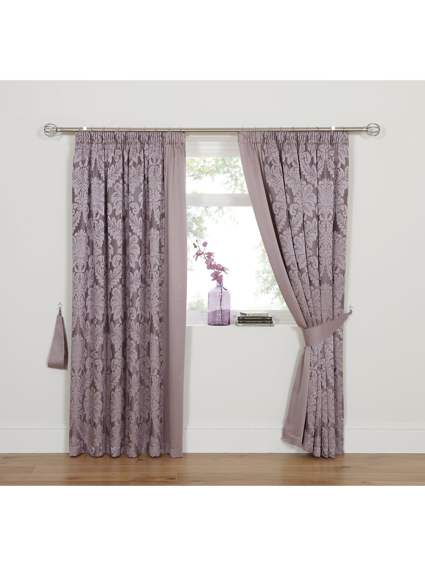 JACQUARD TREES GRAPHITE GREY HEAVYWEIGHT LINED RING TOP CURTAINS *7 SIZES*