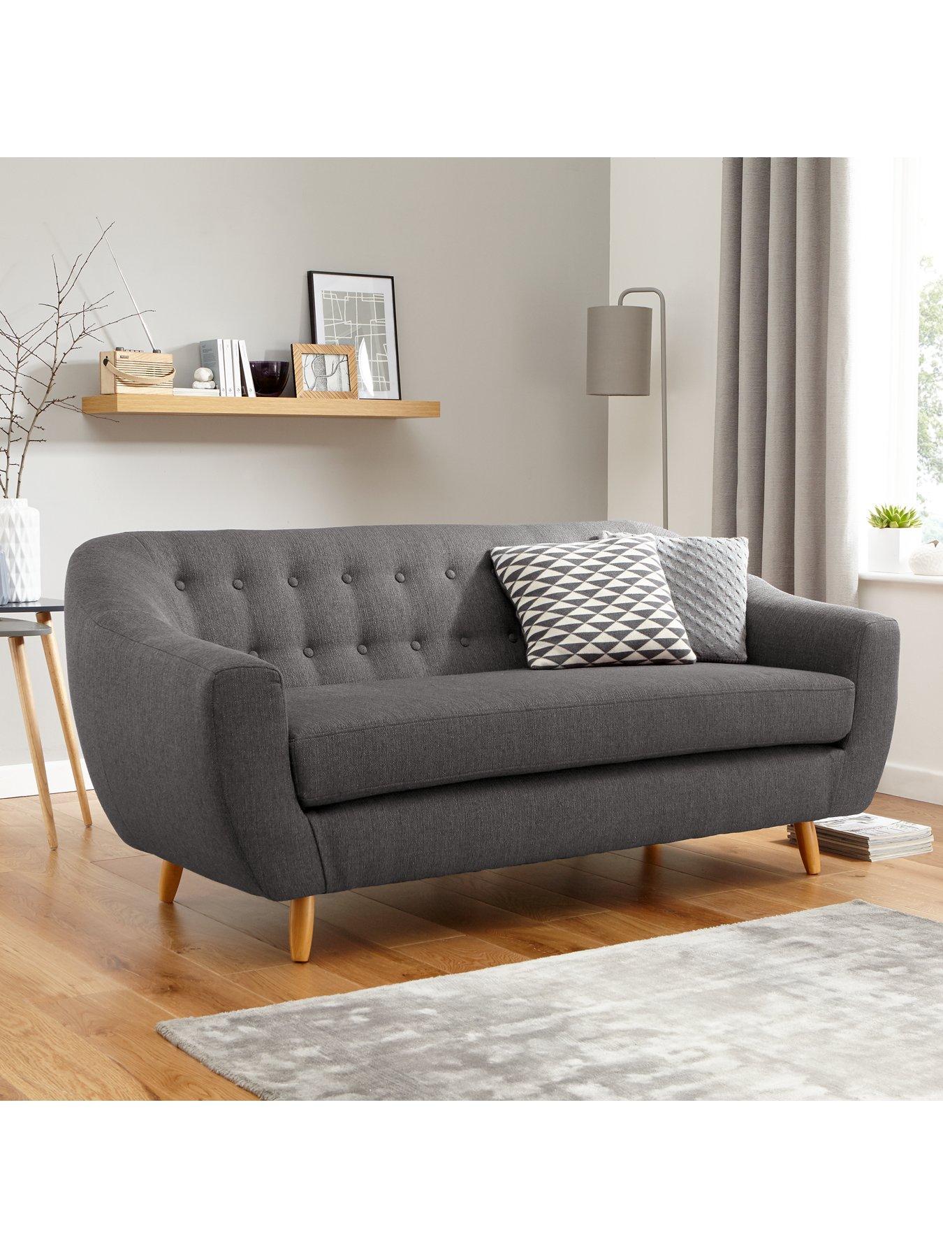 Product photograph of Very Home Claudia 3 Seater Fabric Sofa from very.co.uk