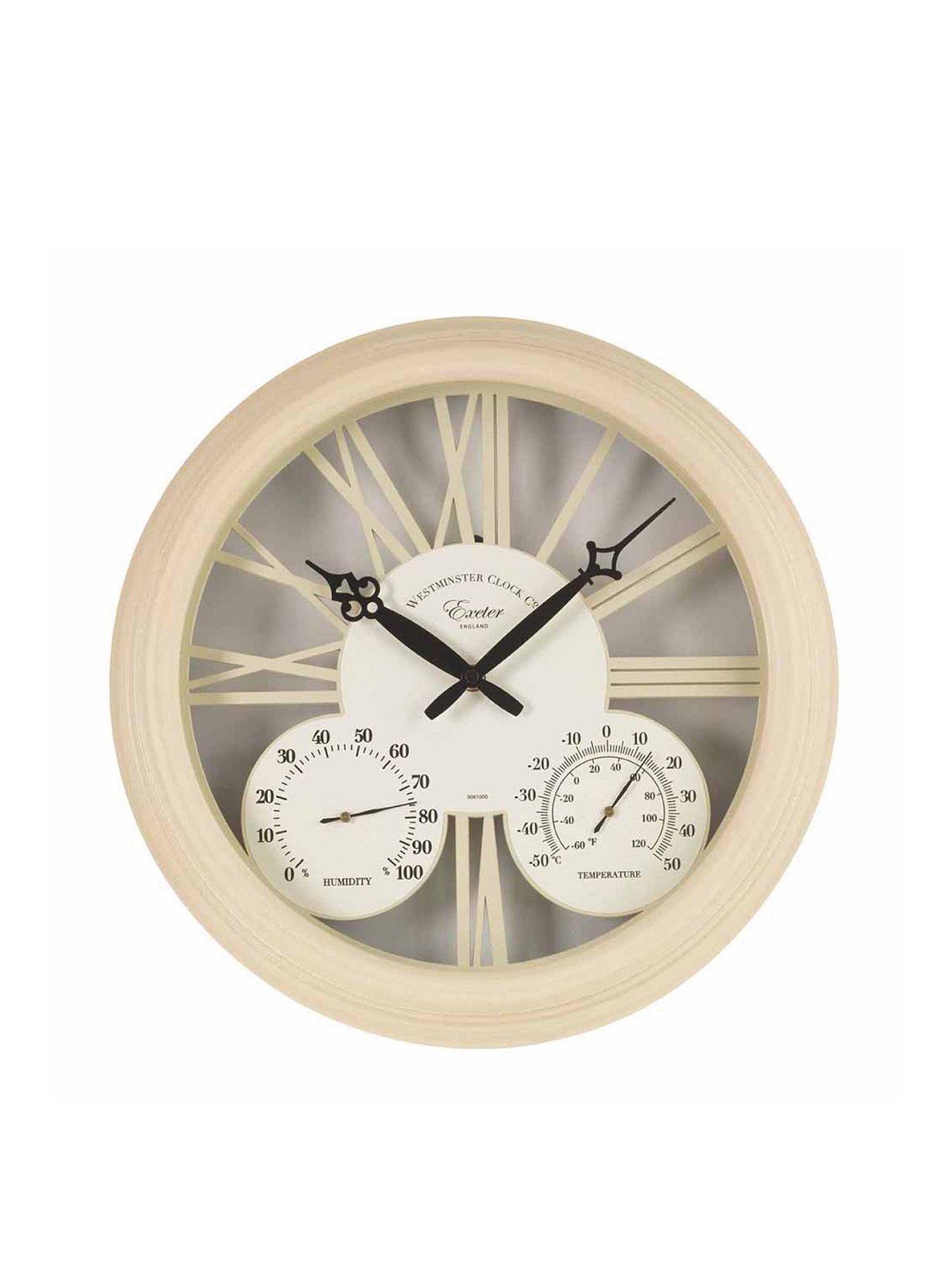 Smart Garden Cream Exeter Wall Clock & Thermometer very.co.uk