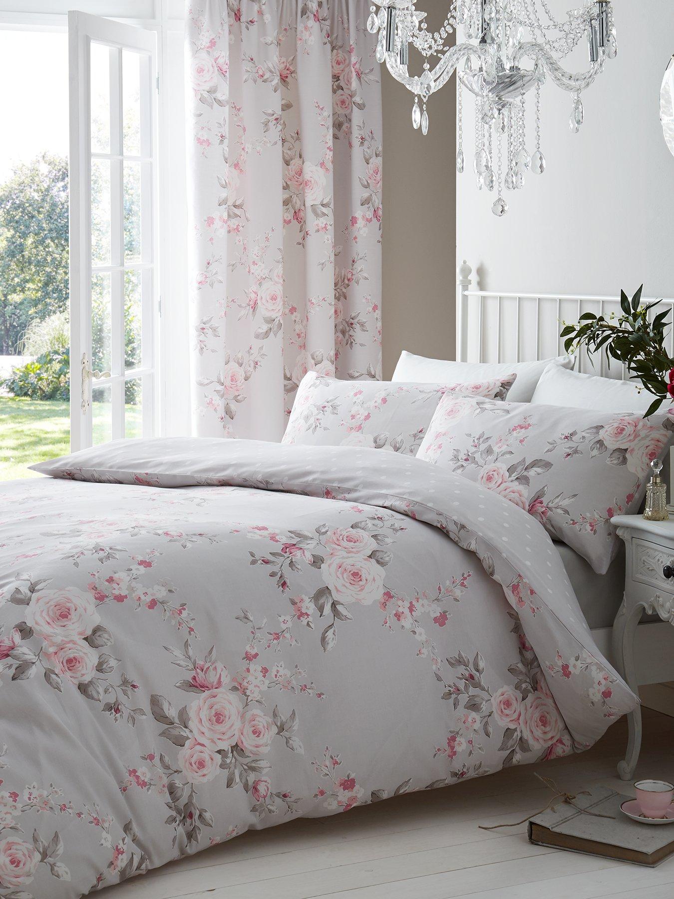 Grey deals floral bedding