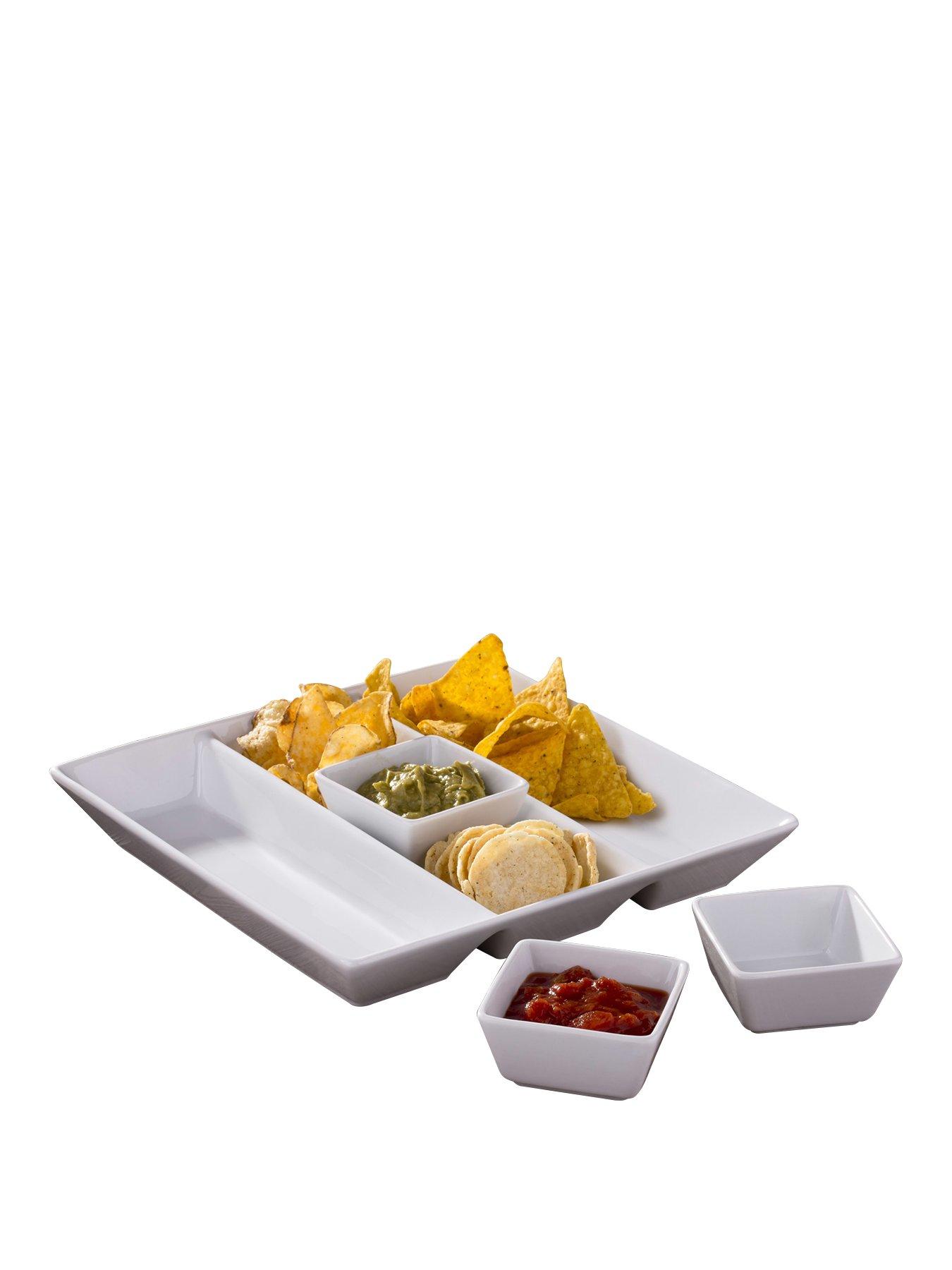 Product photograph of Waterside Stacking Chip And Dip 4-piece Set from very.co.uk