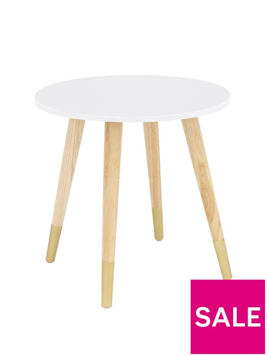 front image of teddy-side-table-white