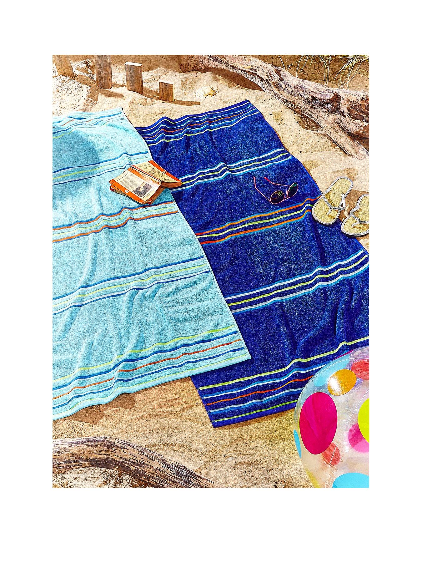 Catherine Lansfield Rainbow Beach Towel Pair Blue &Amp; Aqua review