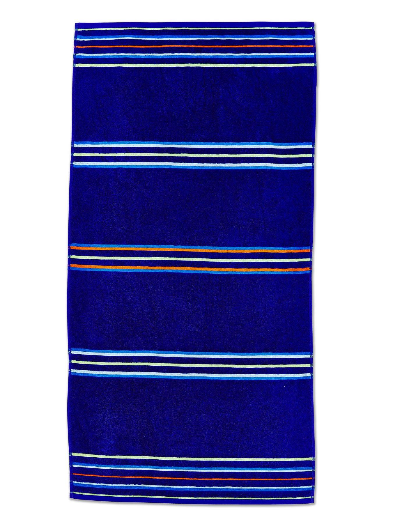 Image 3 of 3 of Catherine Lansfield Rainbow Beach Towel Pair Blue &amp; Aqua