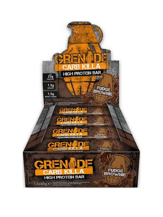 front image of grenade-carb-killa-12-x-60g-bars-fudge-brownie