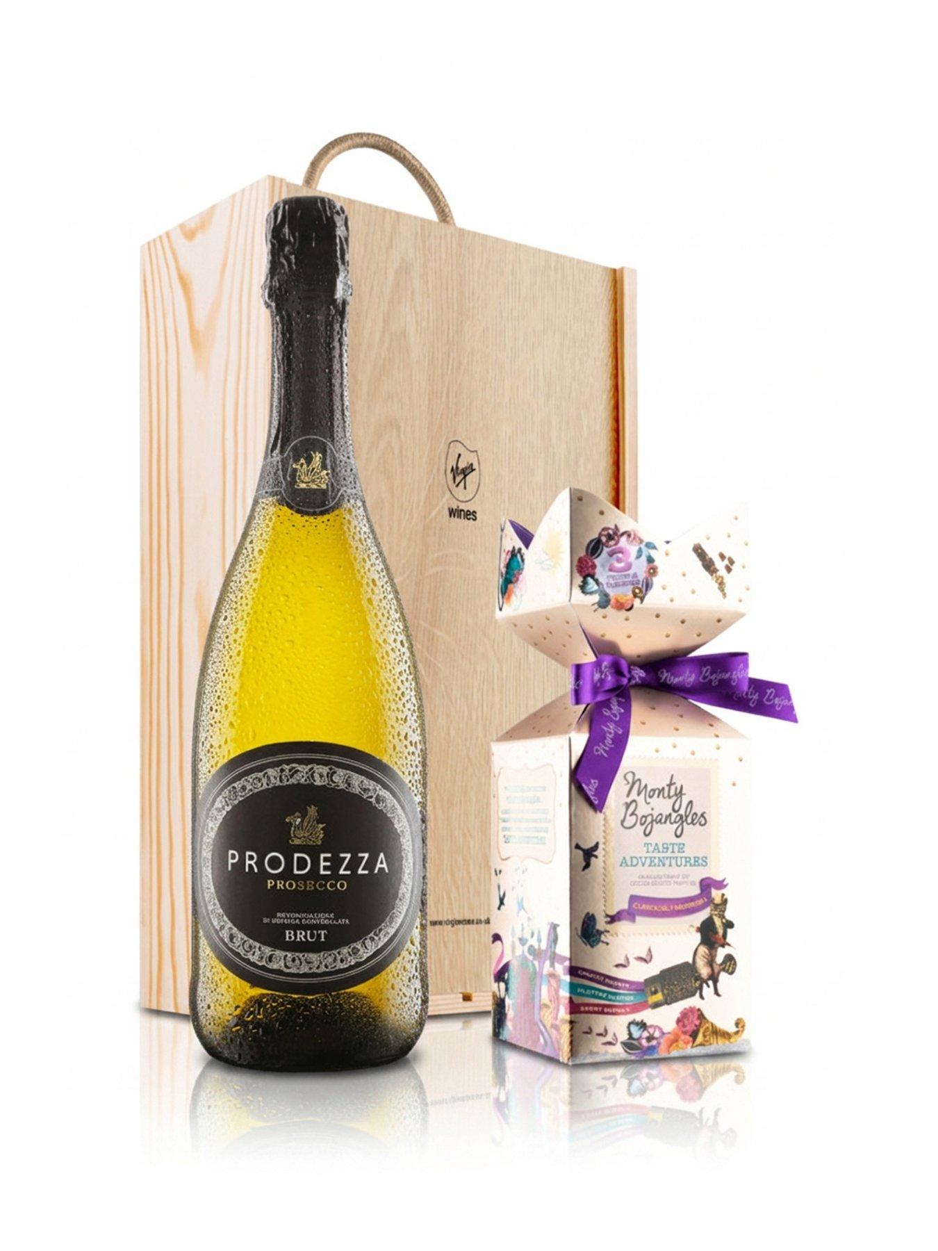 Virgin Wines Prosecco & Chocolates In & Wooden Gift Box