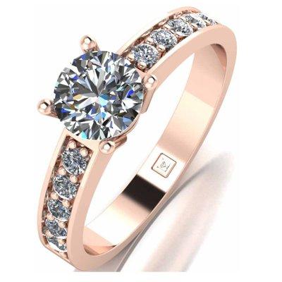 Moissanite Lady Lynsey 9ct Gold 1ct total Round Brilliant Moissanite Solitaire Ring With Stone Set Shoulders