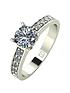  image of moissanite-lady-lynsey-9ct-gold-1ct-total-round-brilliant-moissanite-solitaire-ring-with-stone-set-shoulders