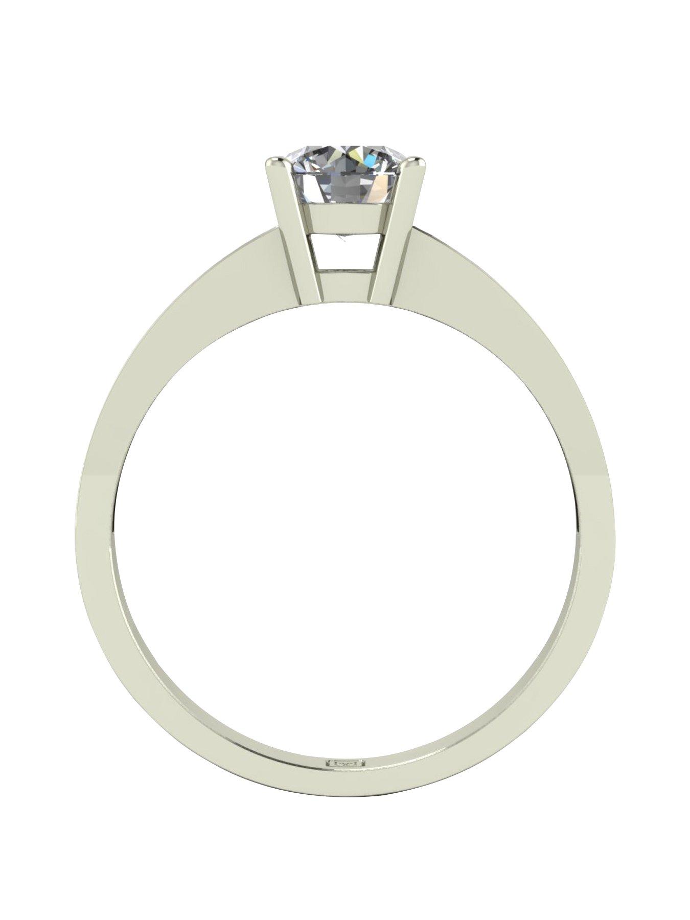 Image 2 of 5 of Moissanite Lady Lynsey 9ct Gold 1ct total Round Brilliant Moissanite Solitaire Ring With Stone Set Shoulders