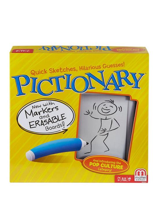 front image of mattel-pictionary-drawing-and-guessing-family-boardnbspgame