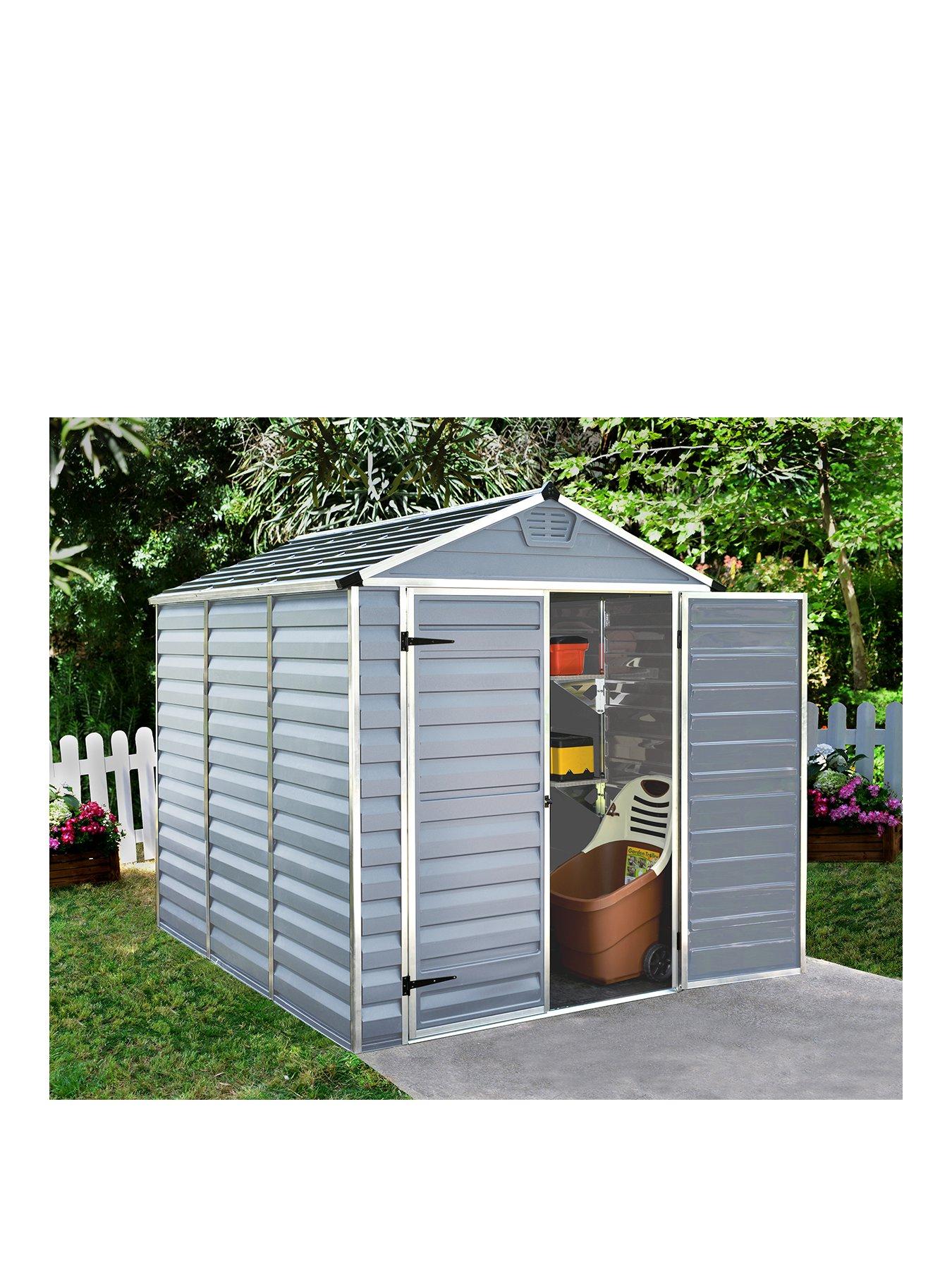 Product photograph of Canopia By Palram 6x8 Ft Skylight Double Door Shed - Anthracite from very.co.uk