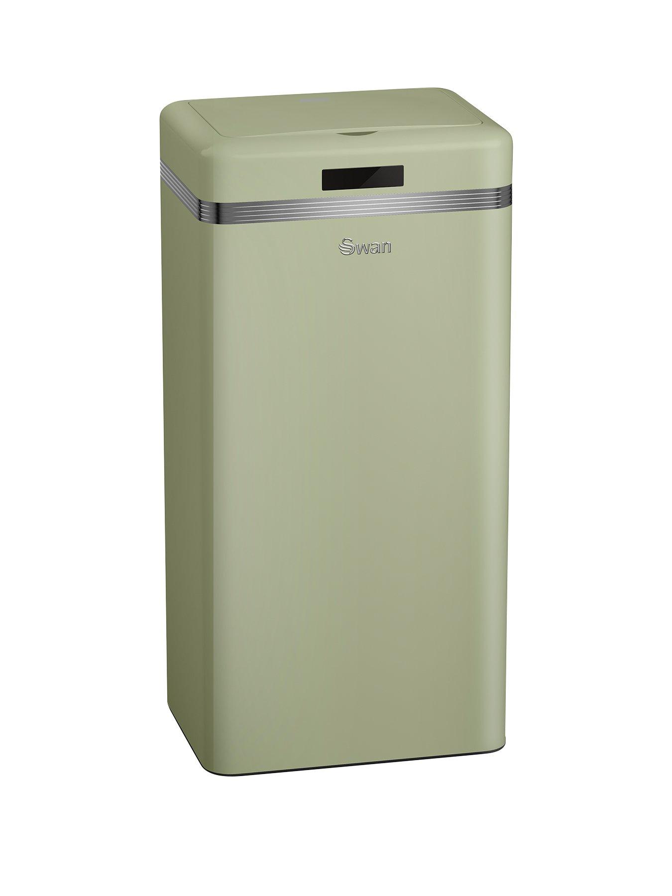 Swan Retro 45 litre Square Sensor Bin in Green very.co.uk