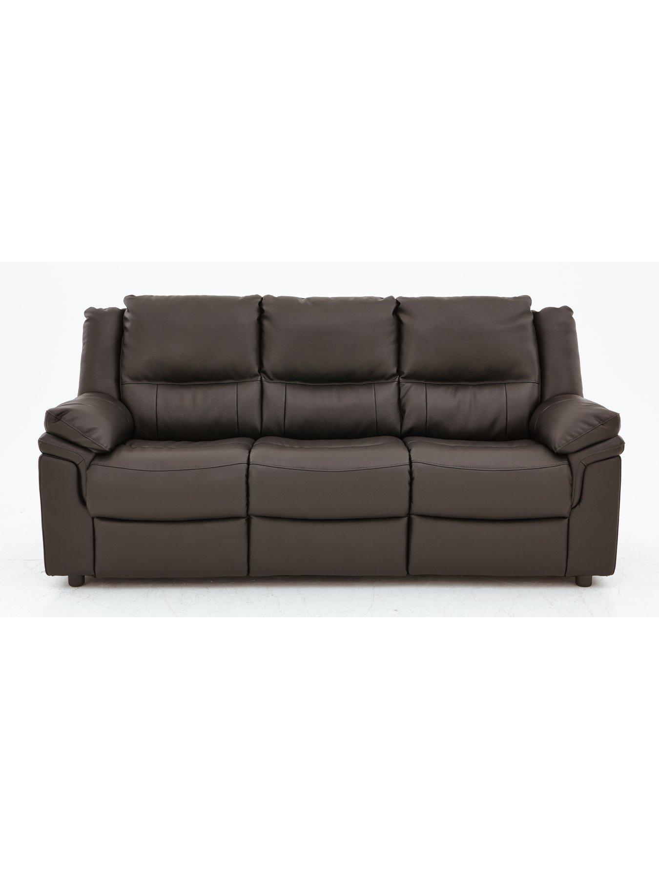 Very Home Albion Luxury Faux Leather High Back 3 Seater Sofa - FSC® Certified