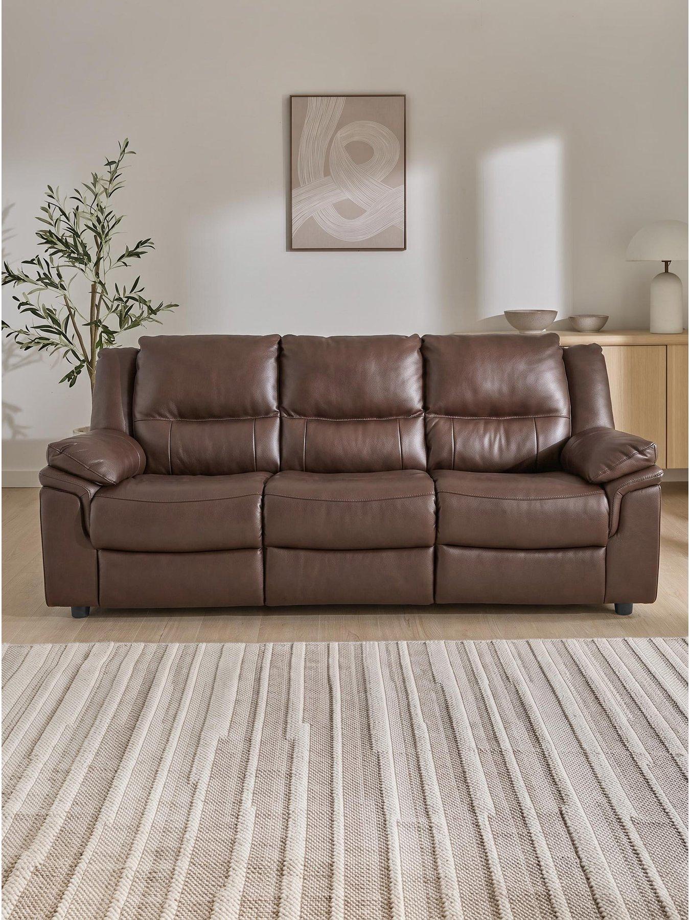The Very Collection Albion Luxury Faux Leather High Back 3 Seater Sofa - FSC® Certified