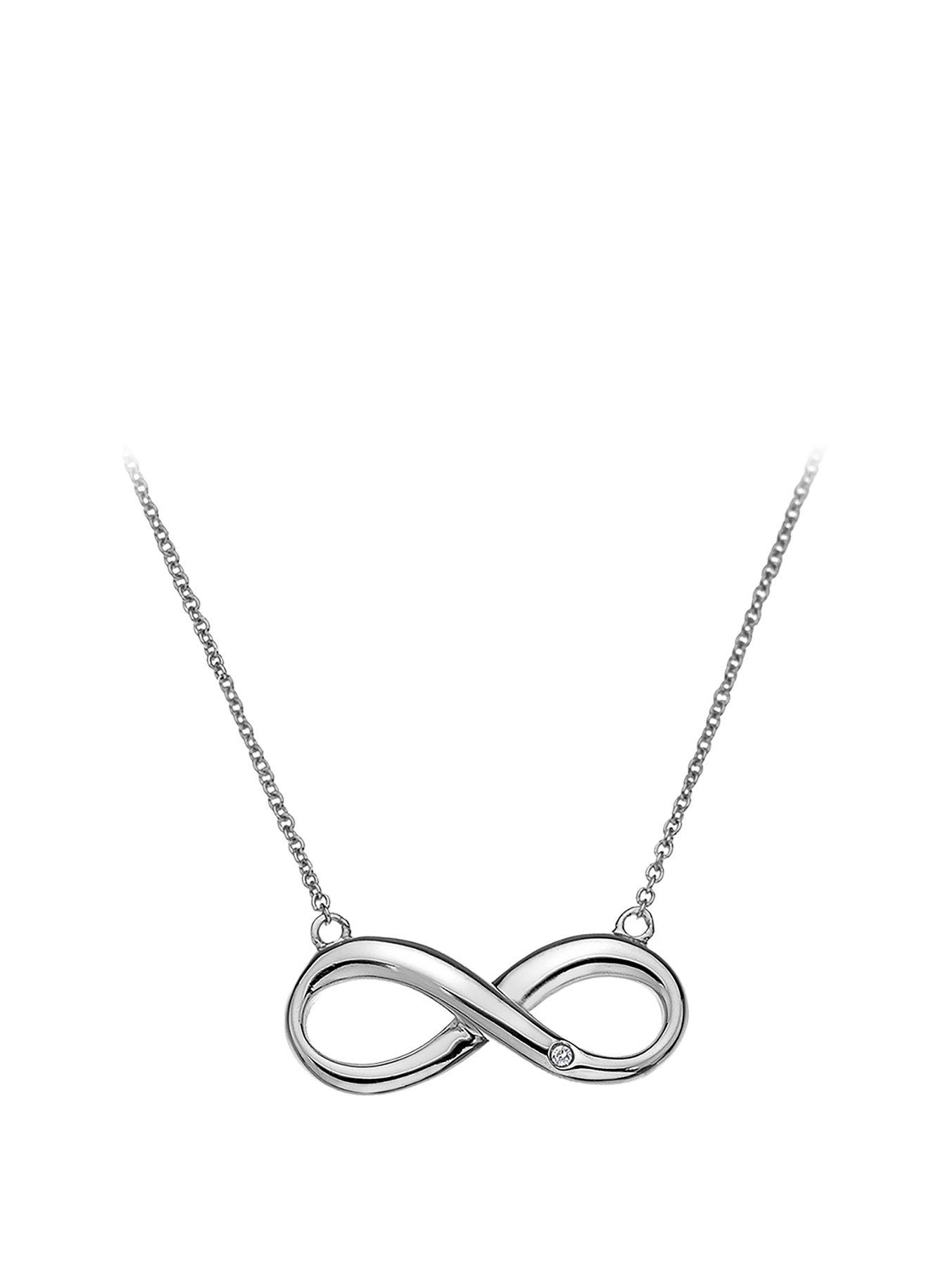 Product photograph of Hot Diamonds Sterling Silver Infinity Necklace from very.co.uk