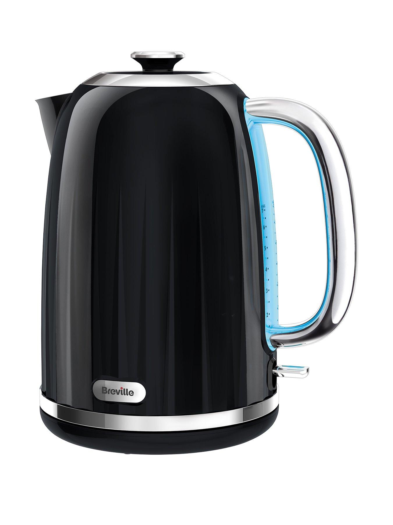 black kettle toaster and microwave