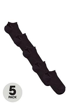 Everyday 5 Pack Unisex Trainer Liner Socks - Black