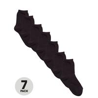 7 Pack Unisex Ankle Socks - Black
