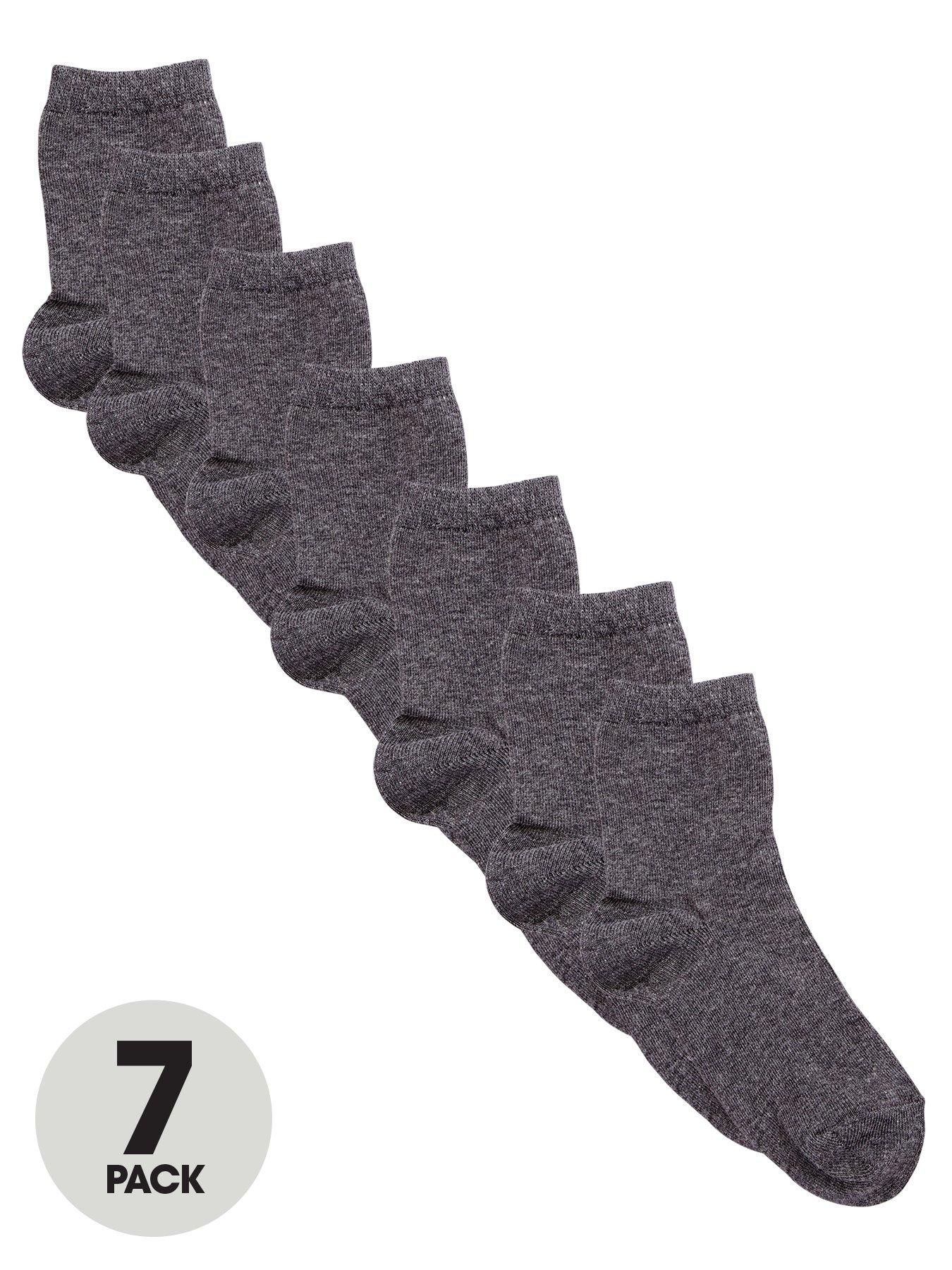 Image 1 of 3 of The Very Collection Unisex 7 Pack School Ankle Socks - Grey