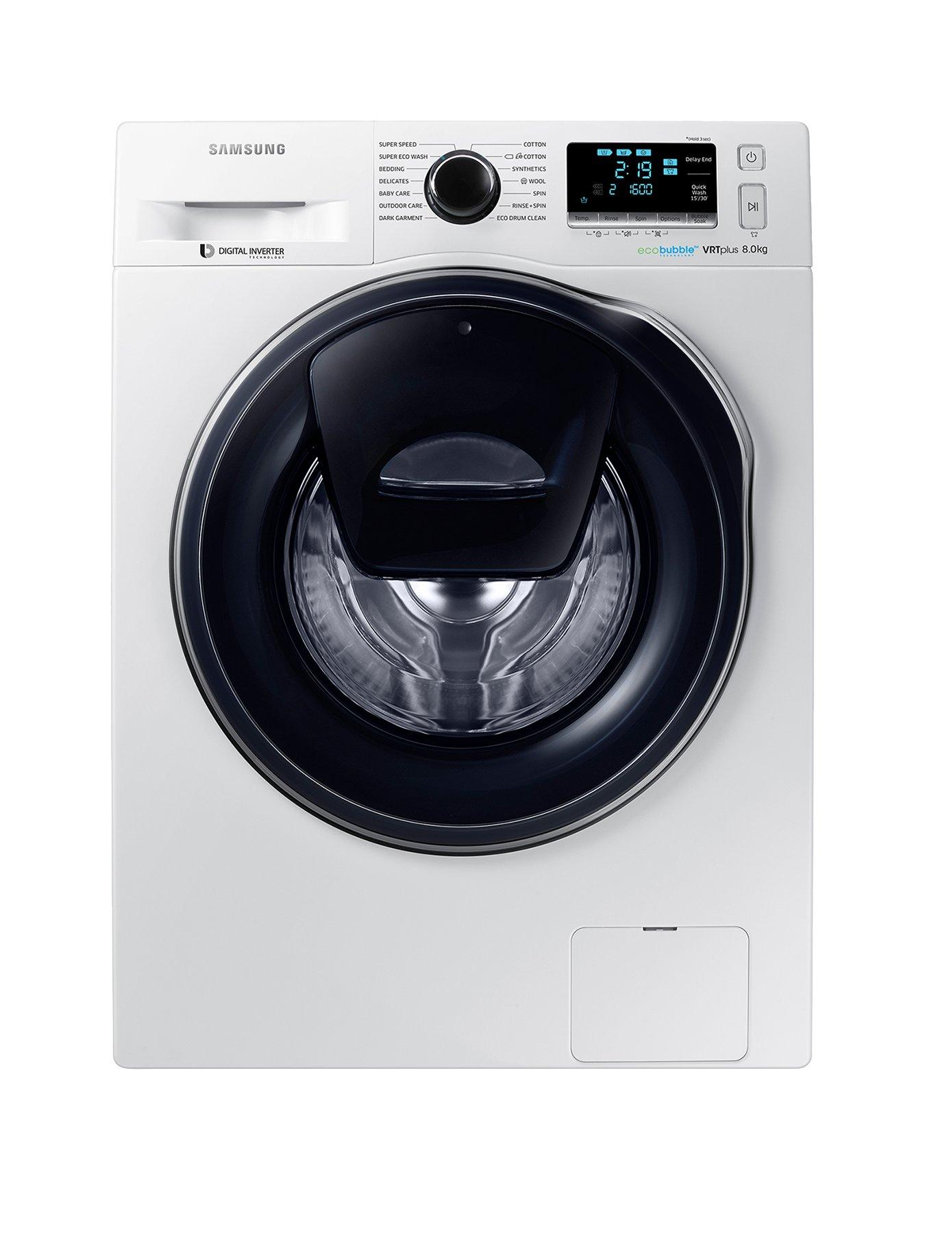 Samsung Ww80K6610Qw/Eu 8Kg Load, 1600 Spin Addwash&Trade; Washing Machine With Ecobubble&Trade; Technology And 5 Year Samsung Parts And Labour Warranty - White