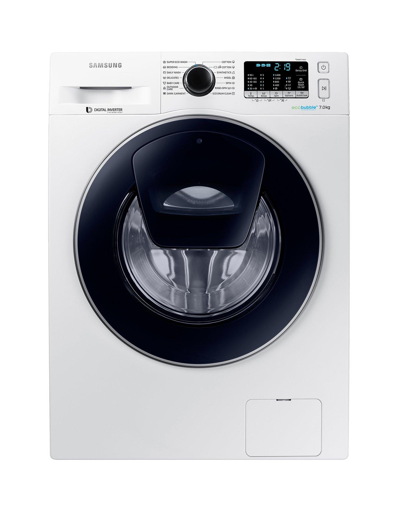 Samsung Ww70K5410Uw/Eu 7Kg Load, 1400 Spin Addwash&Trade; Washing Machine With Ecobubble&Trade; Technology And 5 Year Samsung Parts And Labour Warranty - White