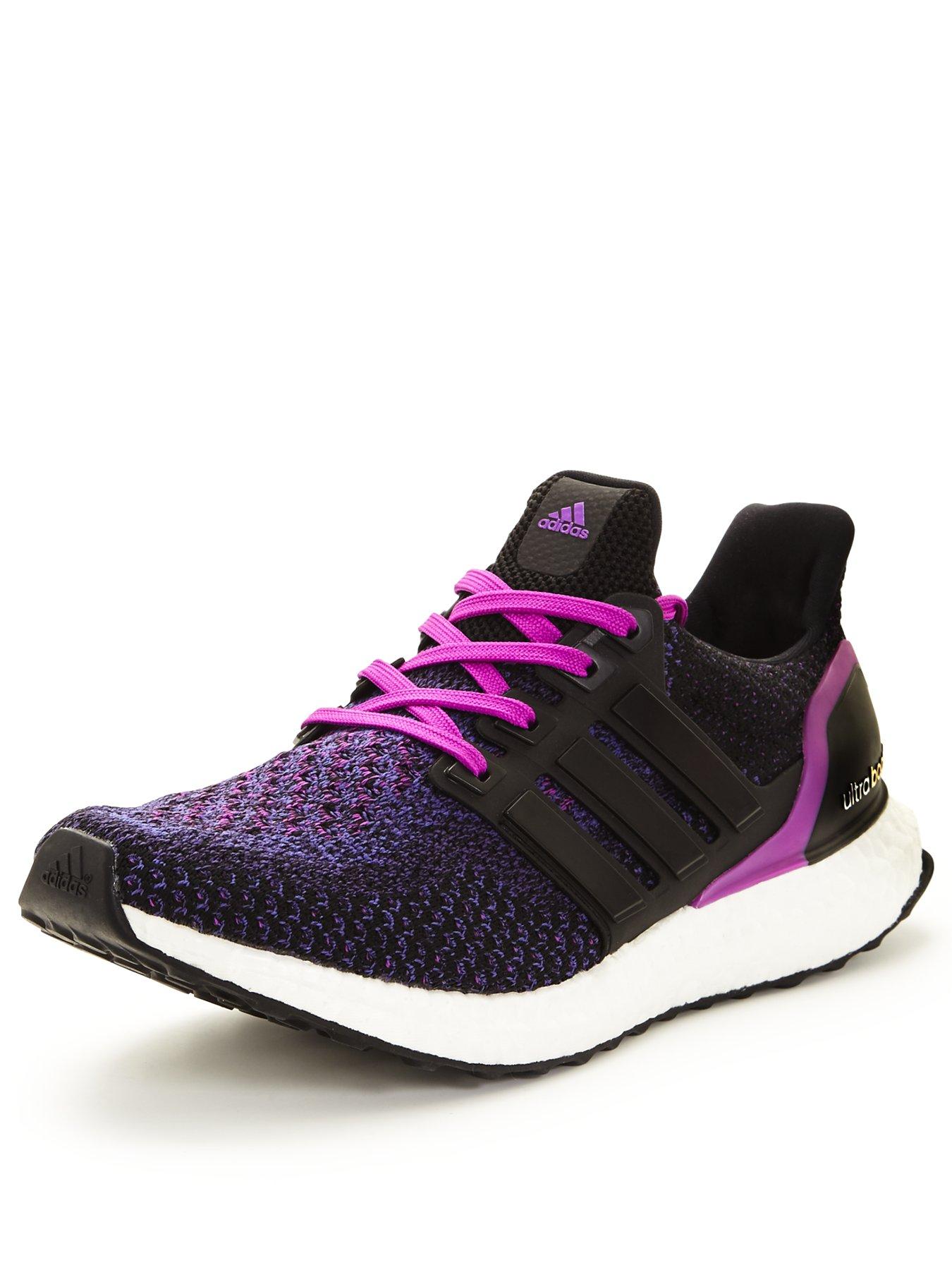 adidas Ultra Boost Running Shoe - Black/Purple | very.co.uk