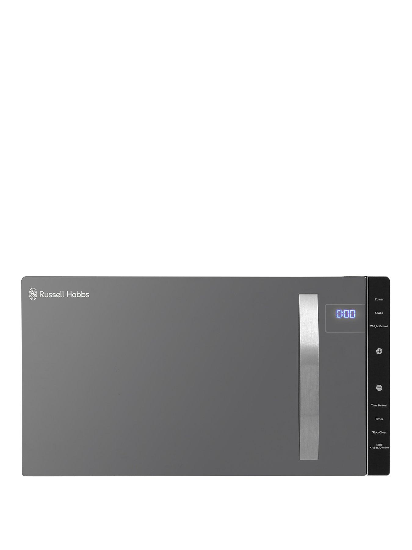 Product photograph of Russell Hobbs Rhfm2363s 800-watt Flatbed Microwave - Silver from very.co.uk