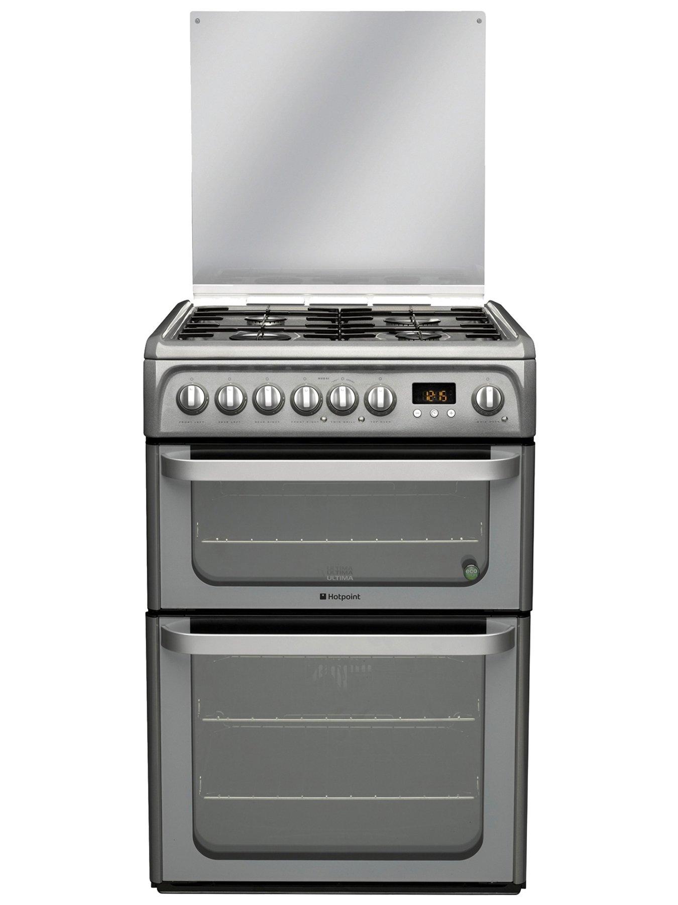 Hotpoint Ultima HUD61GS 60cm Double Oven Dual Fuel Cooker with Gas Hob