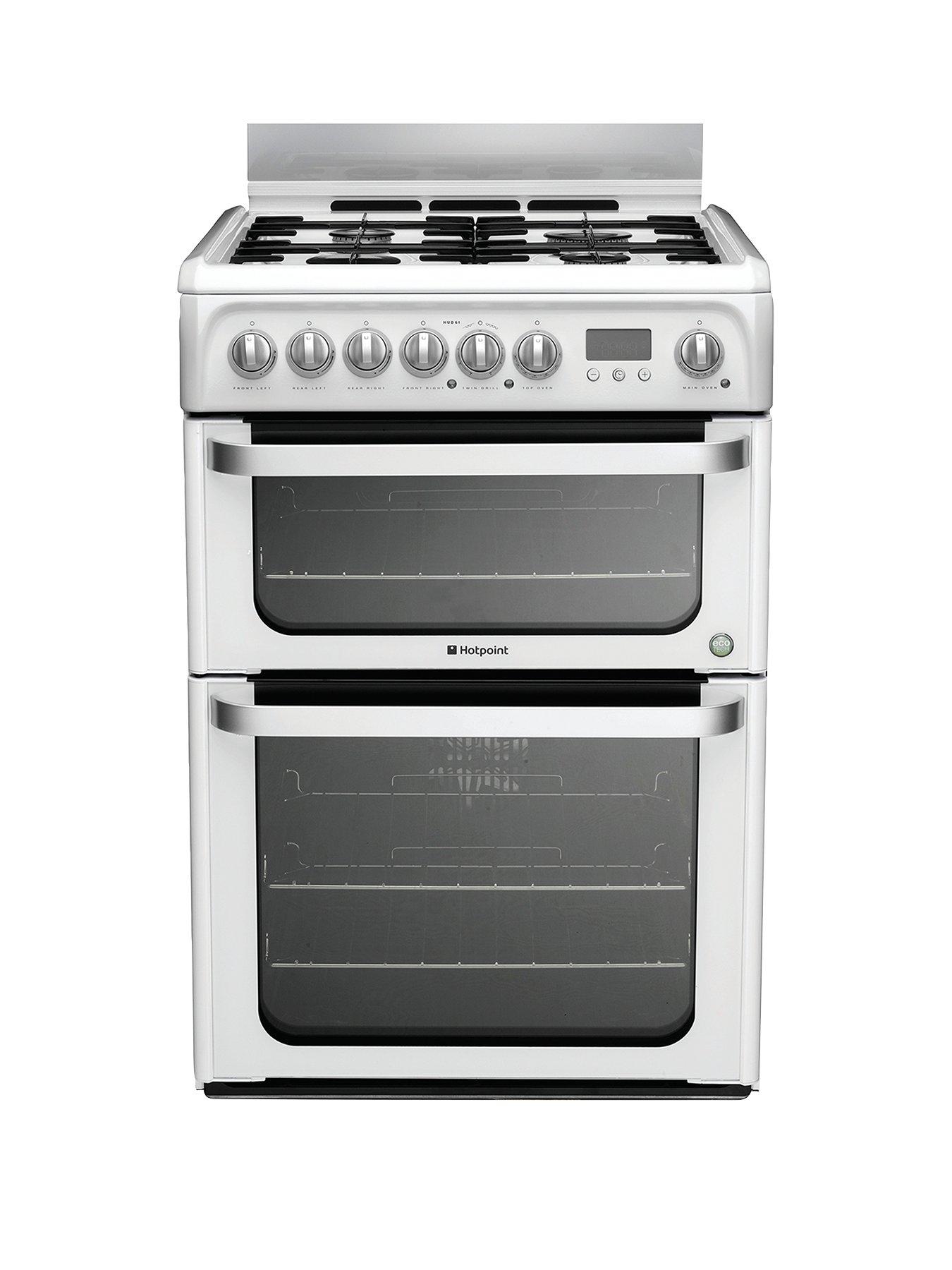 Hotpoint Ultima Hud61Ps 60Cm Dual Fuel Cooker With Gas Hob – White