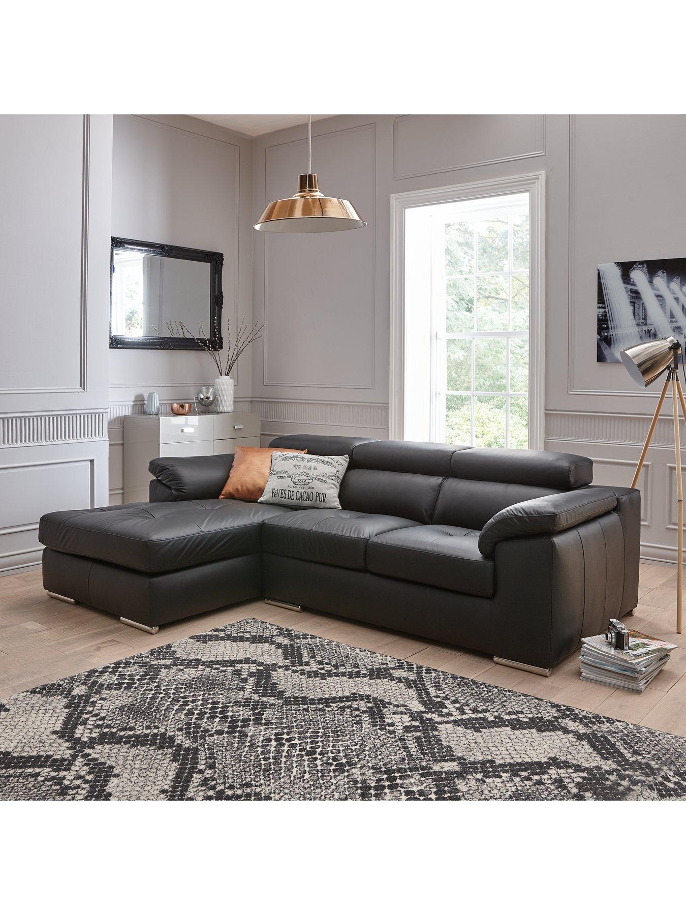 The Very Collection Brady 100% Premium Leather 3 Seater Left-Hand Chaise Sofa - FSC® Certified