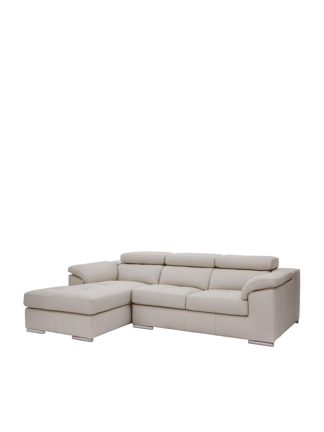 Very Home Brady 100% Premium Leather 3 Seater Left-Hand Chaise Sofa - FSC® Certified