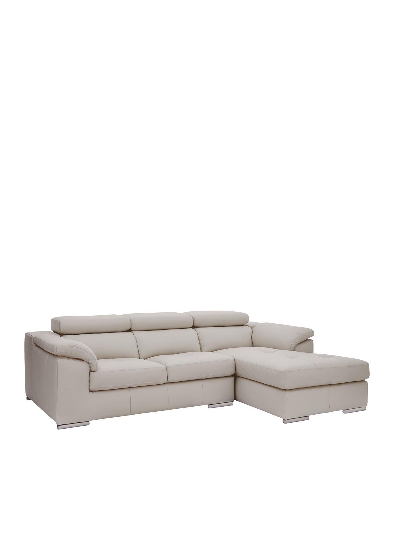 undefined Brady 100% Premium Leather 3 Seater Right Hand Chaise Sofa - FSC® Certified