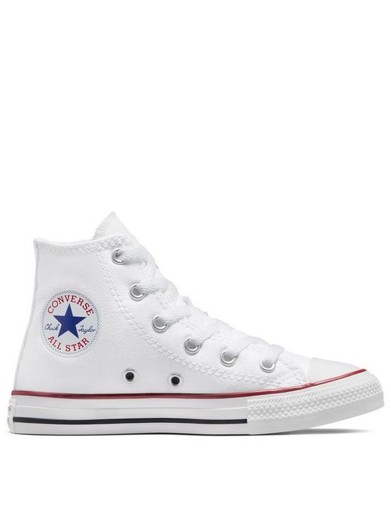 front image of converse-chuck-taylor-all-star-ox-childrens-unisex-trainers--white