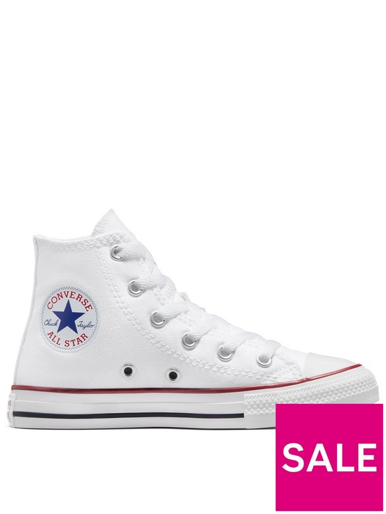 front image of converse-chuck-taylor-all-star-ox-childrens-unisex-trainers--white