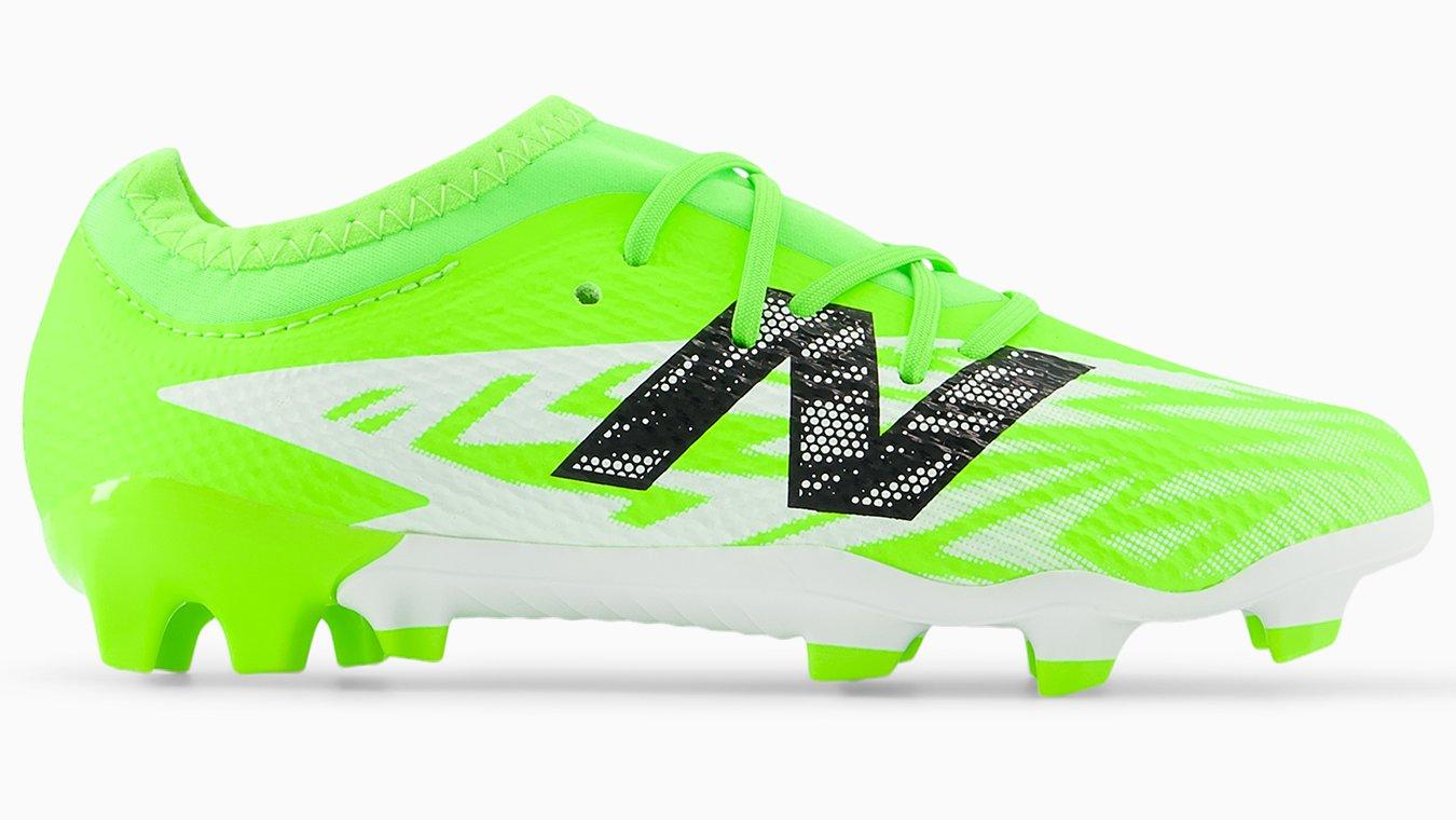Neon yellow pair of New Balance Furon Football Boots. The perfect pair of football boots for attacking midfielders.