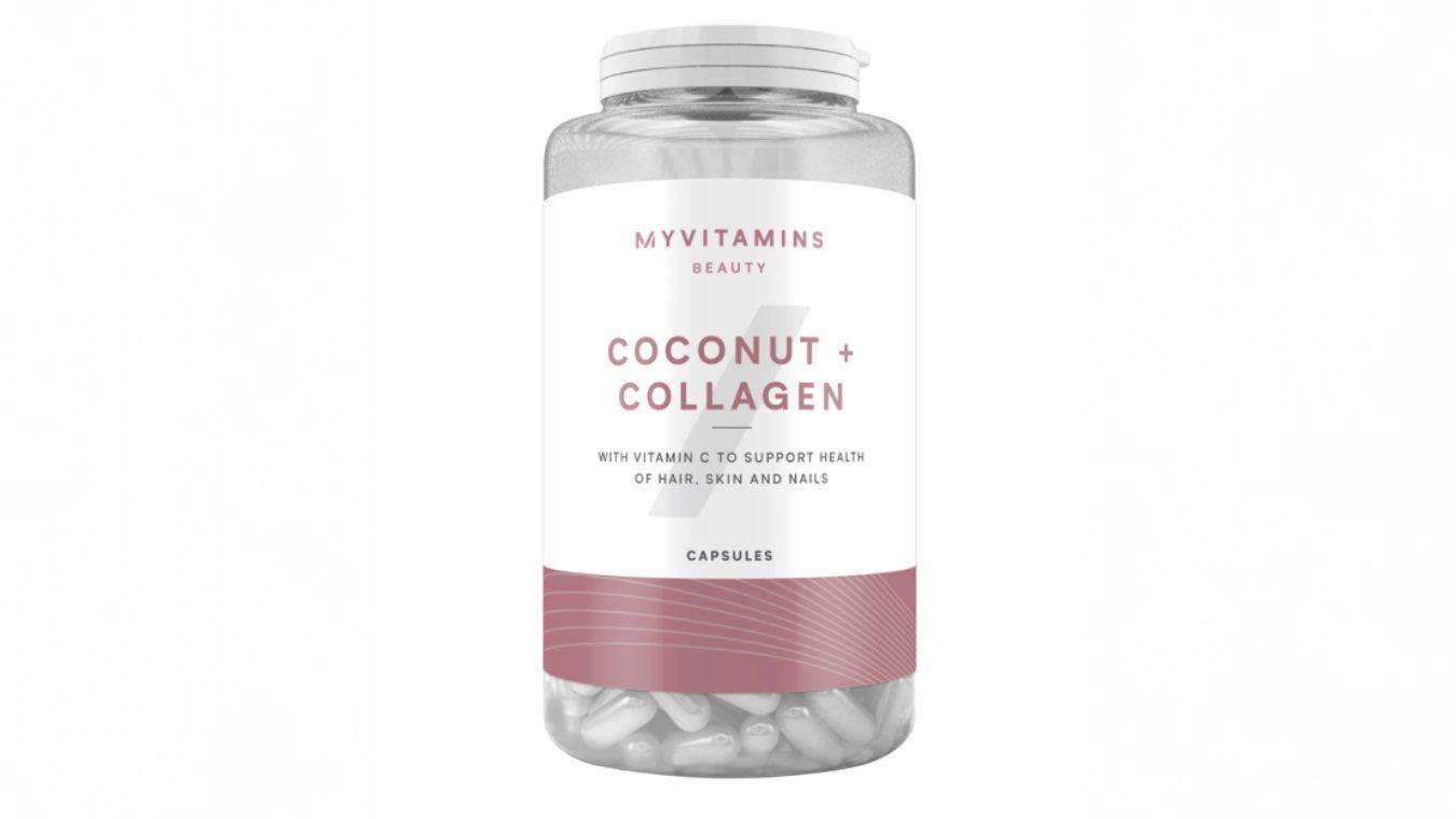 Bottle of Myvitamins Coconut and Collagen V1 Capsules