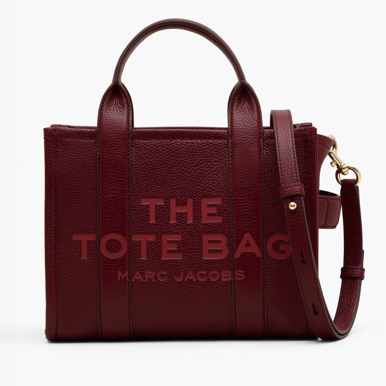 Marc Jacobs The Leather Small Tote Bag in Burgundy 