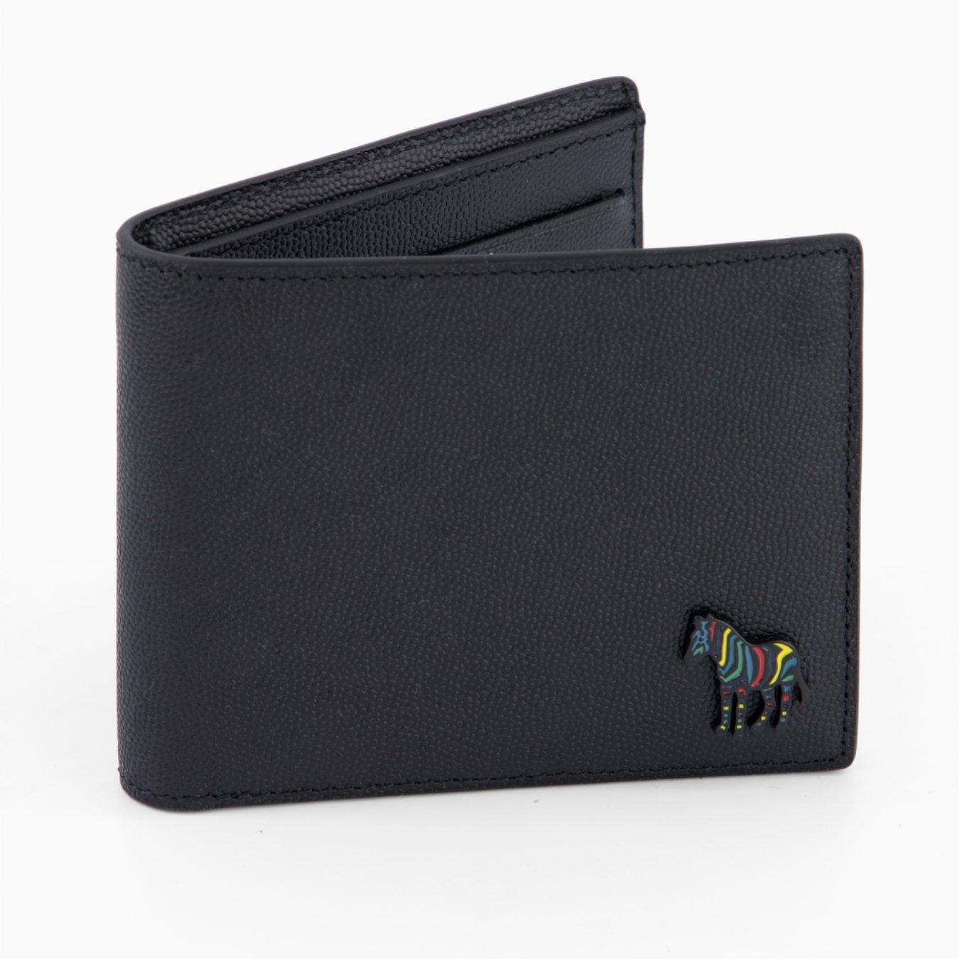 Image displaying the black PS Paul Smith Zebra Billfold Wallet with small zebra logo
