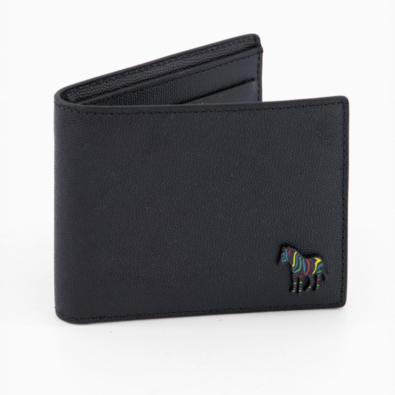 Black open wallet. The  Paul Smith Zebra Billfold Wallet.