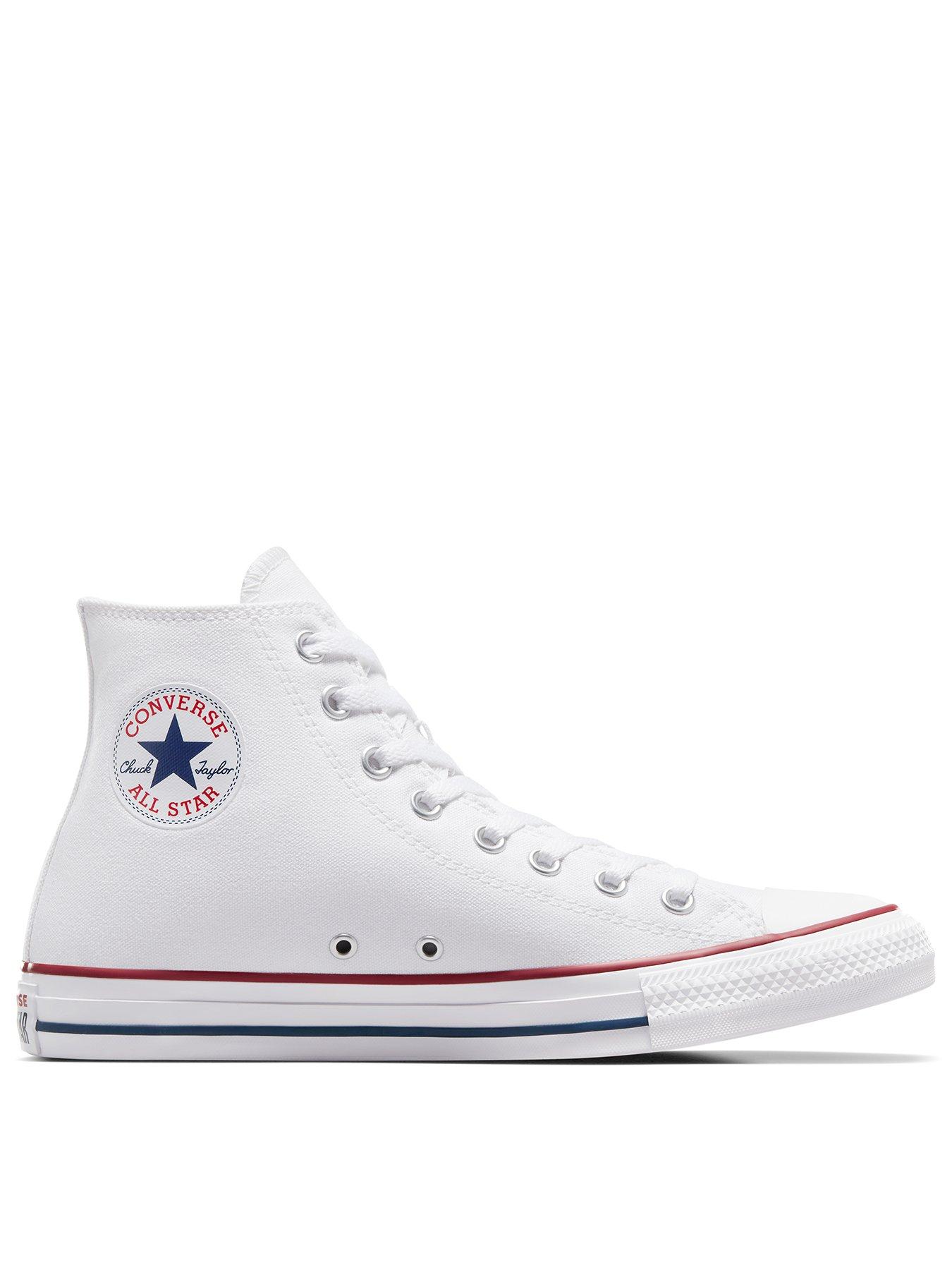 Converse Unisex Hi Top Trainers - White, White, Size 8, Women