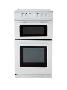 Swan SX2021W 50cm Wide Ceramic Twin Cavity Freestanding Electric Cooker - White