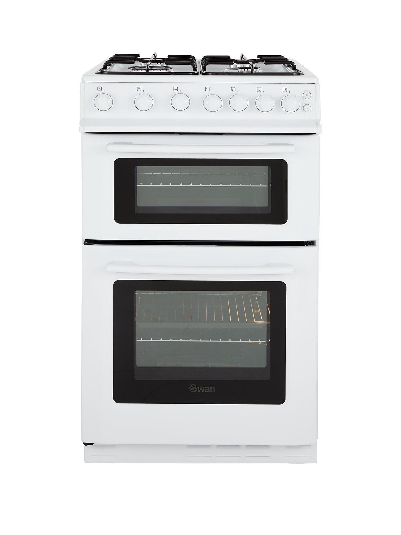 Swan Sx2071W 50Cm Wide Freestanding Twin Cavity Gas Cooker – White